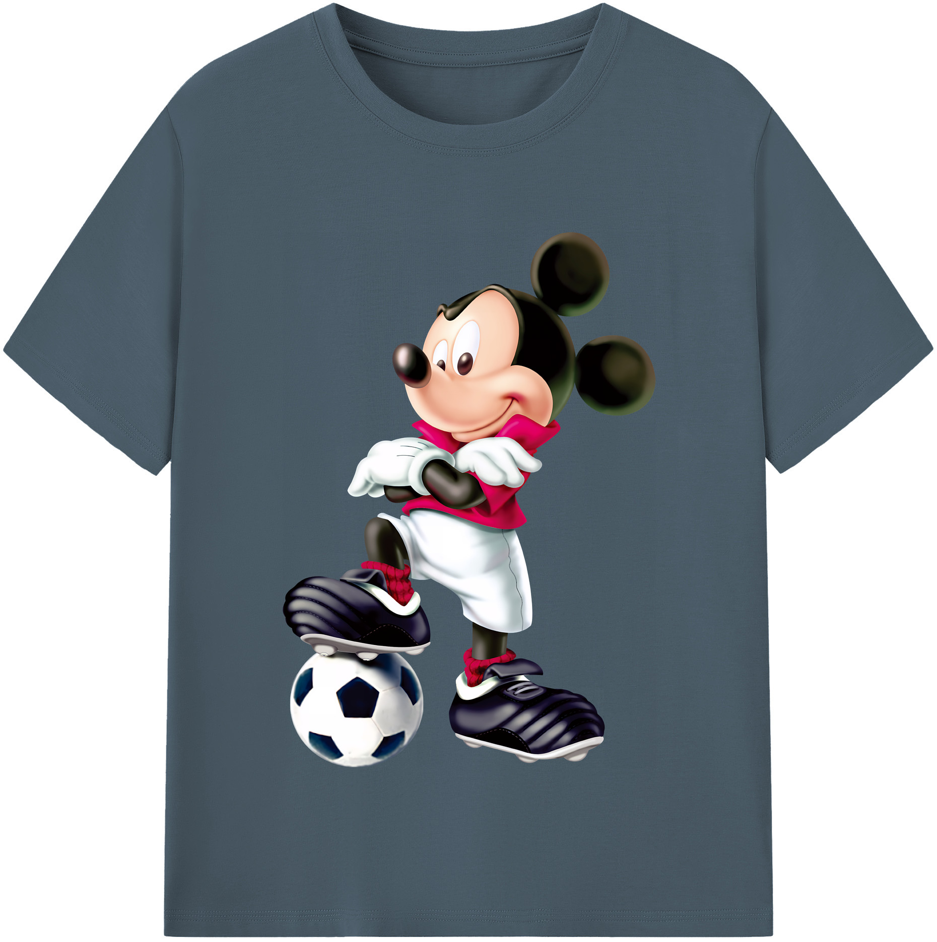 （画像用） ミッキーマウス Mickey Mouse 綿100％半袖Tシャツ（フロントプリント）
